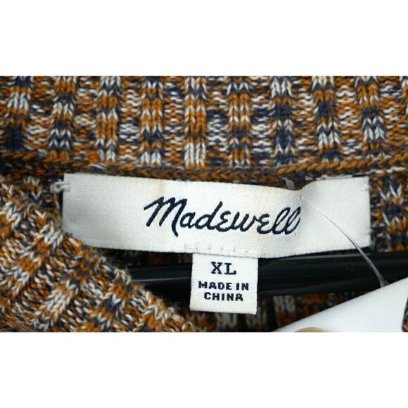 NWOT Madewell Mock Neck Marled Ribbed Bodycon Dress Brown Orange XL - Picture 6 of 7